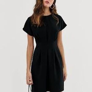 ASOS‎ DESIGN nipped in waist mini dress in black